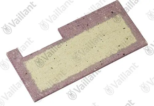 Isolierungsteil von Vaillant, rechteckige Form mit einer hellen und einer dunkleren Oberfläche, vermutlich für Heizungsanwendungen.